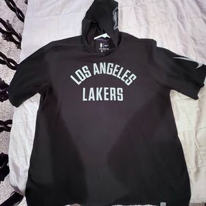 LA LAKERS UNIQUE CUT SWEATSHIRT HOODIE (Black & Silver )